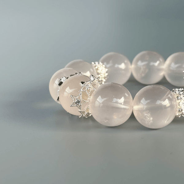 Lavender Amethyst Beaded Bracelet with Silver Details
