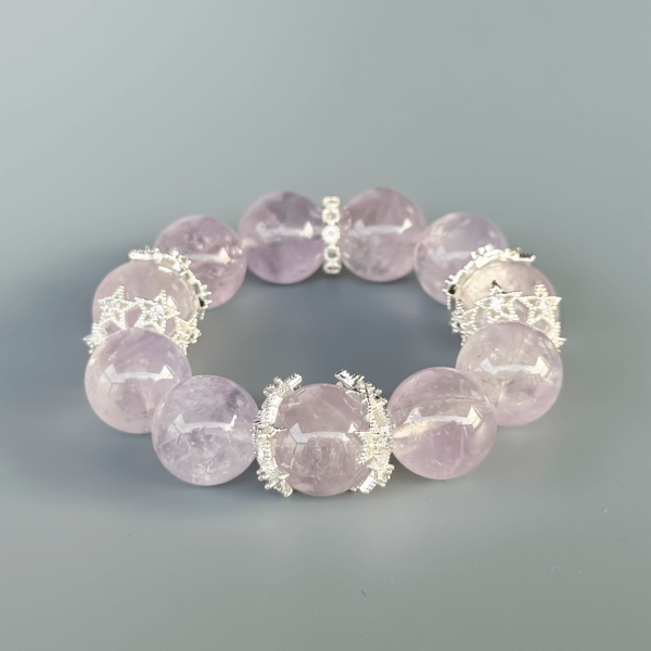 Handmade Lavender Amethyst Bracelet on Wrist