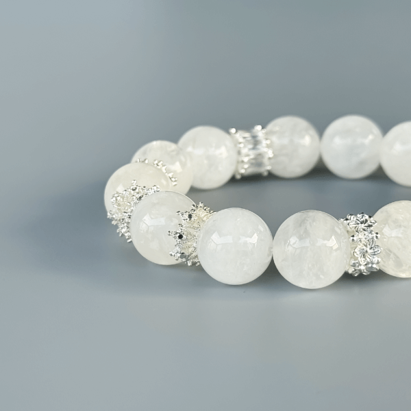 Snowflake Quartz Bracelet with Decorative Silver Elements