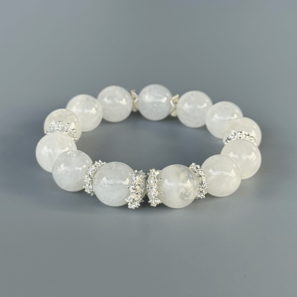Snowflake Quartz Bracelet with Decorative Silver Elements