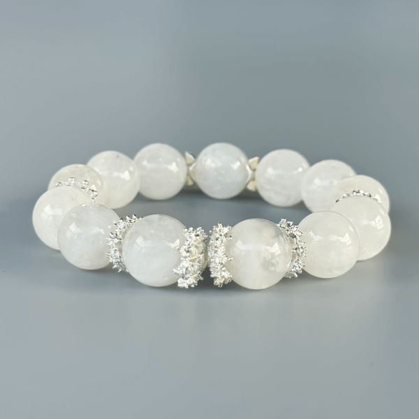 Snowflake Quartz Bracelet with Decorative Silver Elements