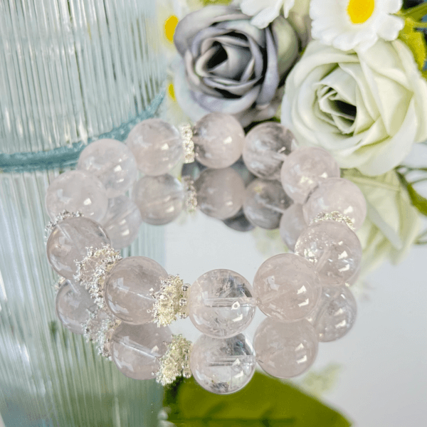Clear Crystal Bead Bracelet with Reflective Beads