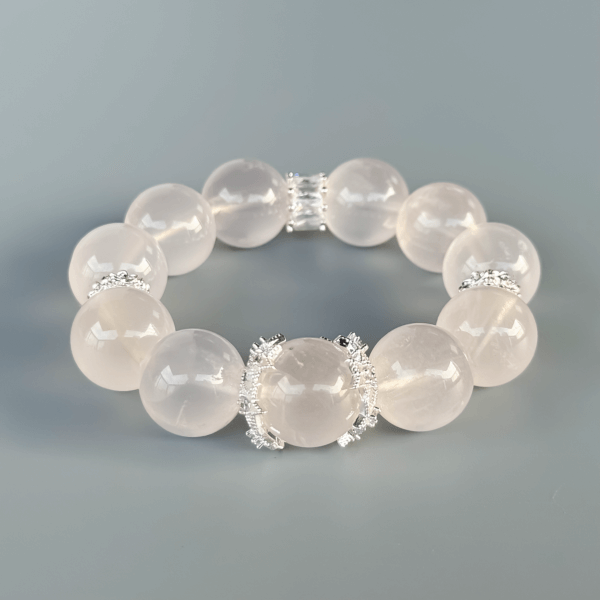 Lavender Amethyst Beaded Bracelet with Silver Details