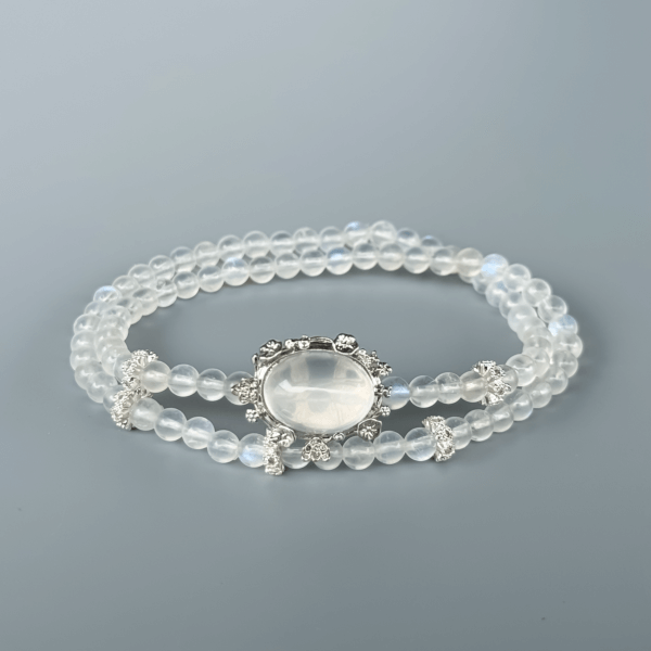 Moonstone Crystal Bead Bracelet with Sparkling Gemstone