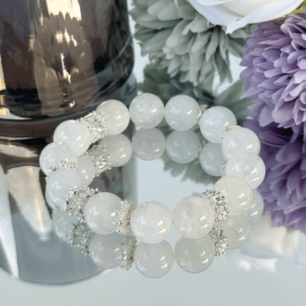 Handmade Snowflake Quartz Bracelet on Wrist