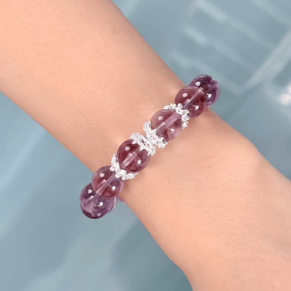 Lavender Amethyst bracelet on wrist