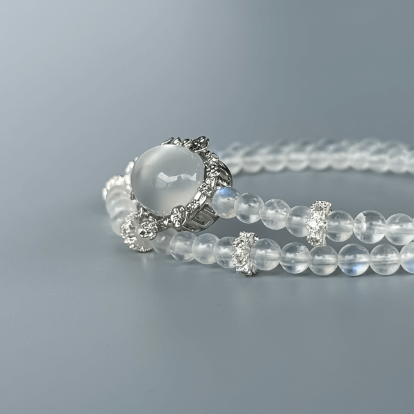 Moonstone Crystal Bead Bracelet with Sparkling Gemstone