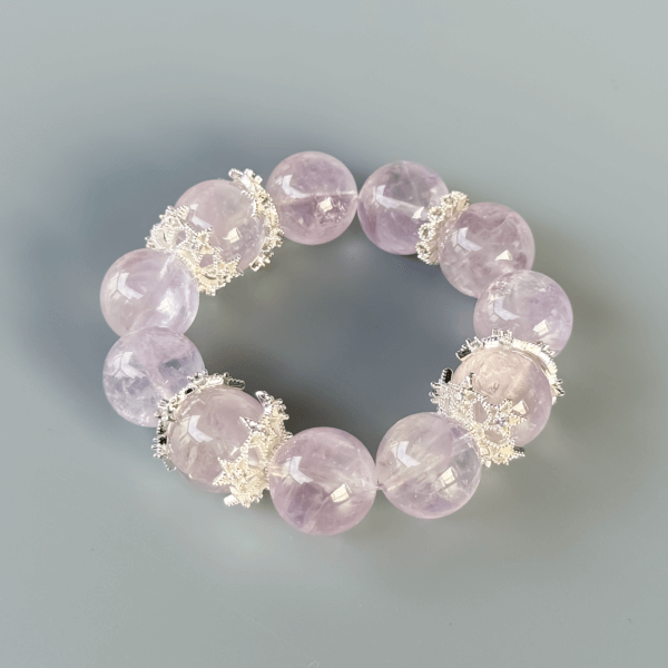Handmade Lavender Amethyst Bracelet on Wrist