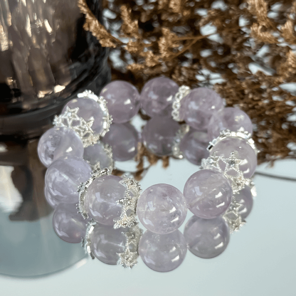 Lavender Amethyst Bracelet with Reflective Background