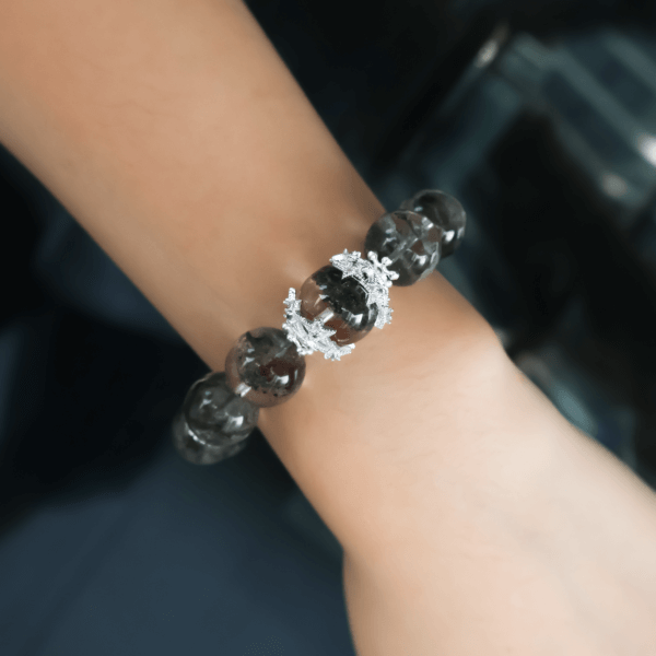 Green Ghost Phantom crystal bracelet displayed on wrist