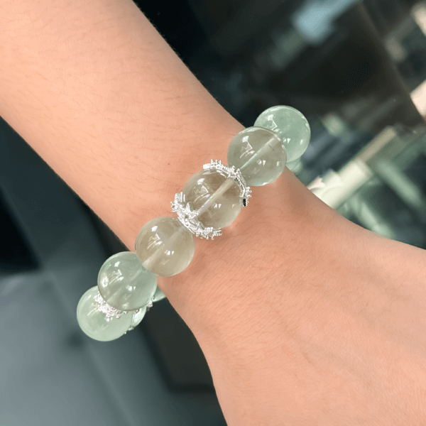 Green Ghost Phantom Crystal Bracelet worn on wrist