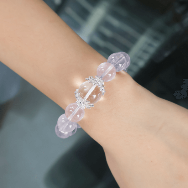 Bolivian Amethyst Crystal Bracelet worn on wrist