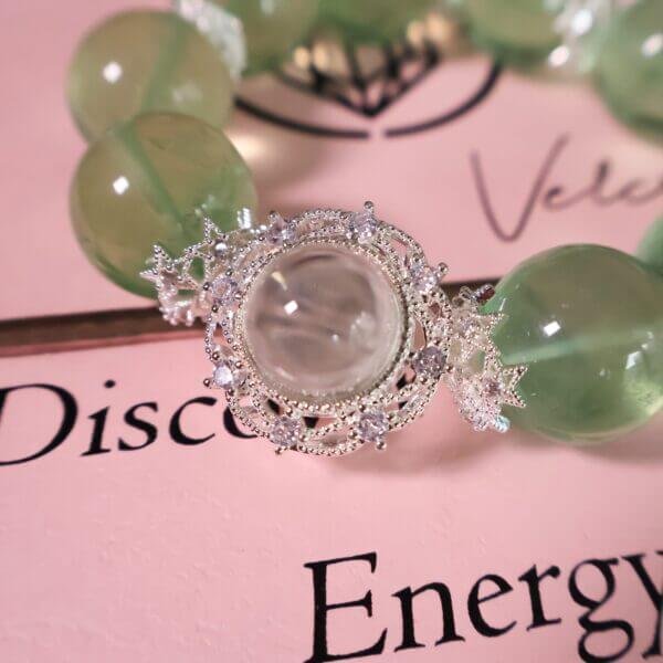Green Fluorite Bracelet Worn on Wrist