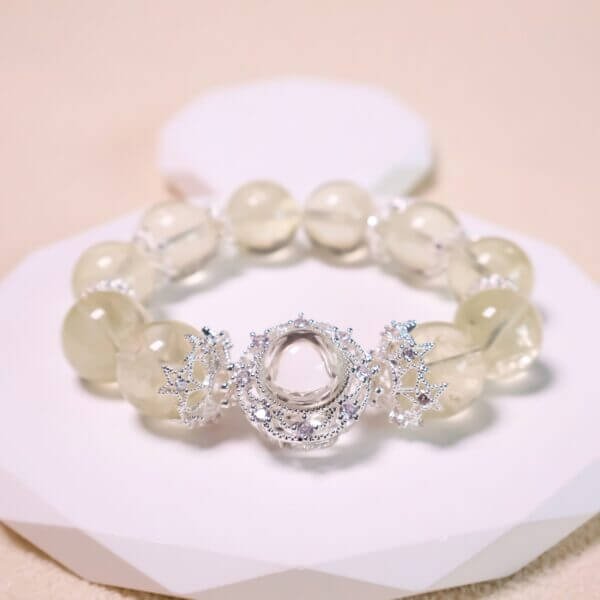 Yellow Azeztulite Crystal Bead Bracelet – Natural Healing Energy