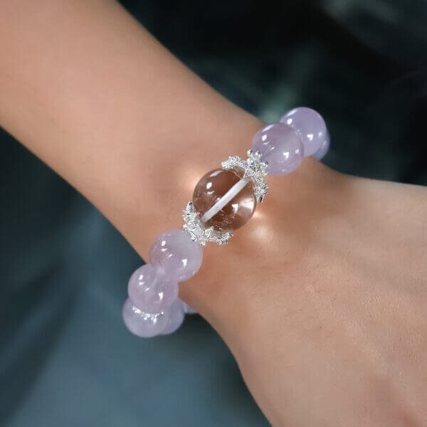 Lavender Amethyst Bracelet on Wrist Close-Up