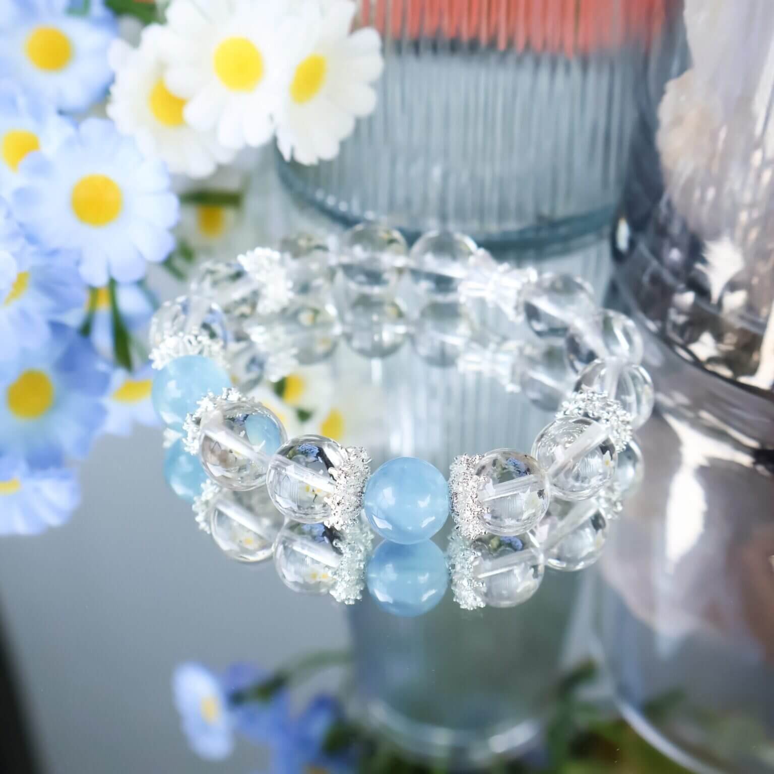 Clear Quartz Crystal Bead Bracelet – Natural Healing Stone