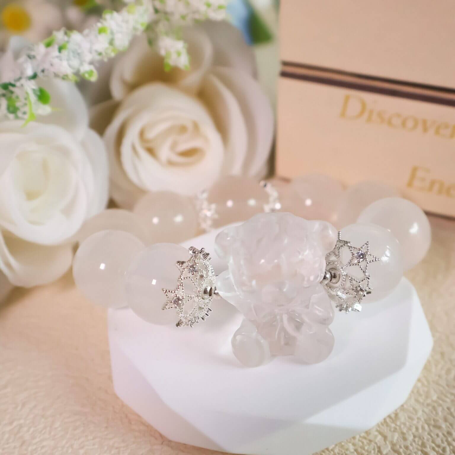 Icy White Crystal Bracelet with Silver Accents