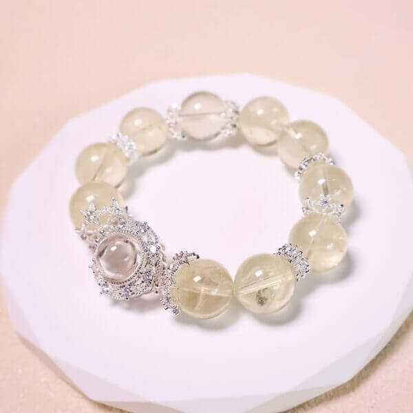 Yellow Azeztulite Crystal Bead Bracelet – Natural Healing Energy