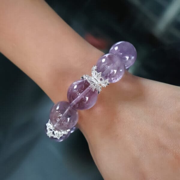 Close-Up of Bolivian Amethyst Beads – Rich Purple Crystals