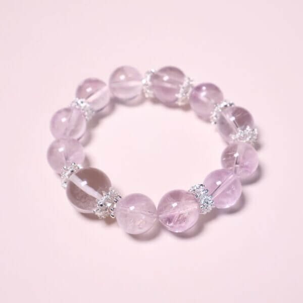 Lavender Amethyst Crystal Bracelet with Silver Accents